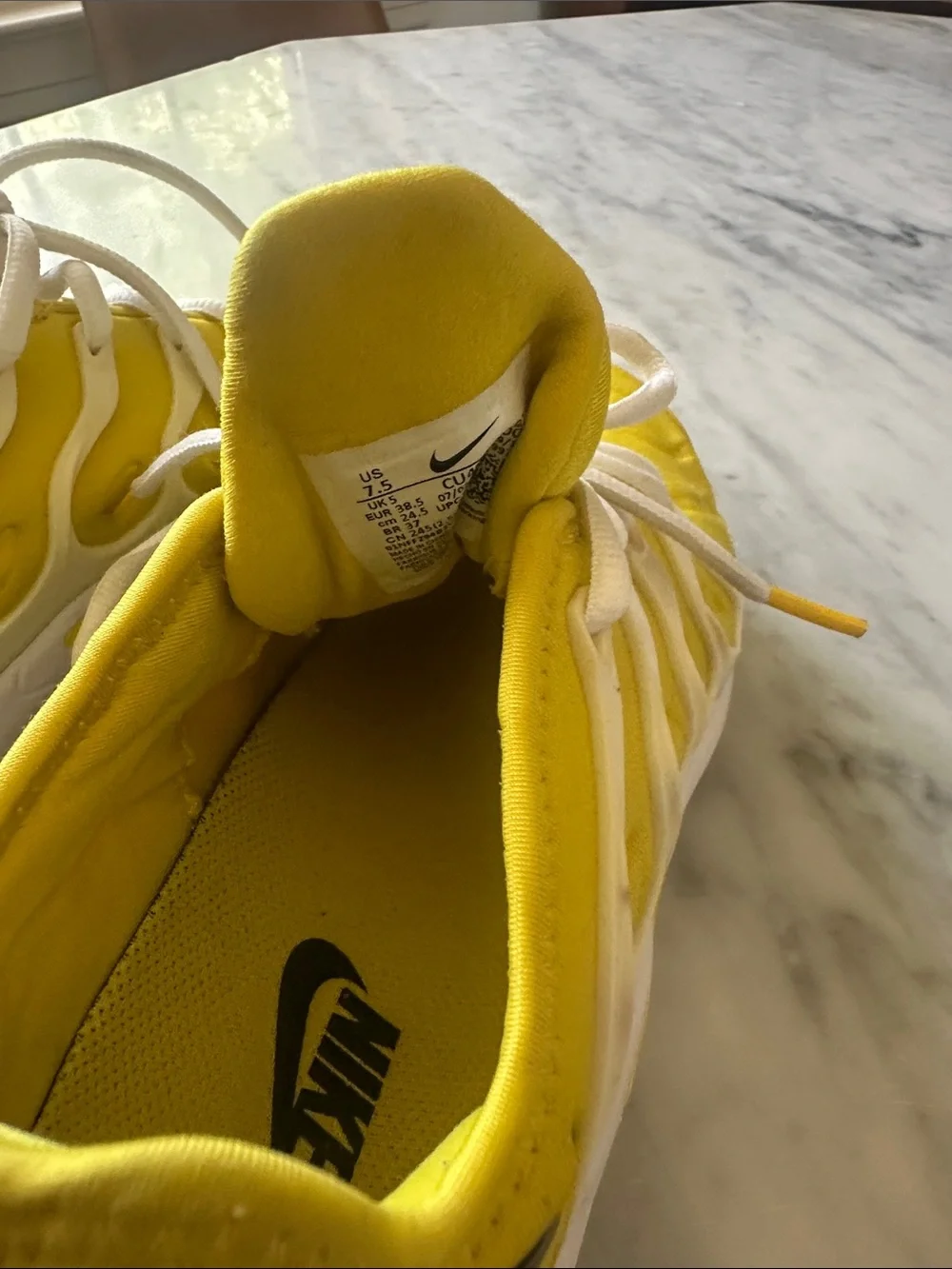Nike Yellow and White VaporMax Plus Sneakers 7.5
